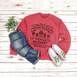 Printed Pullover Round Neck Tops Long Sleeve Printed Sweatshirt