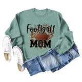 FOOTBALL MOM LETTERS Leopard Underlay Langarm Oversized Pullover Mädchen