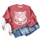 GAME DAY Tiger Letter Loose Bottom Lange Ärmel Übergröße Sweatshirt Damen