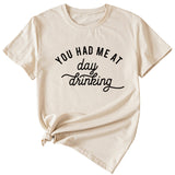Lässiges, lockeres Kurzarm-T-Shirt mit Aufschrift „You Had Me At Day“.