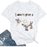 Damen-T-Shirt mit Aufschrift „I Don't Give A Funny Pattern“, lässig, kurzärmelig