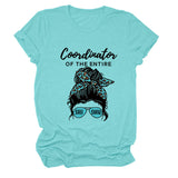 Koordinator des gesamten stilvollen Kurzarm-T-Shirts mit Rundhalsausschnitt