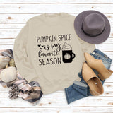 PUMPKIN SPICE IS MY LETTER LOVE PUMPKIN Rundhalsausschnitt Langarm-Sweatshirt für Damen in Übergröße