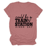 Summer Court Be a Train T-shirt à manches courtes et col rond pour femme