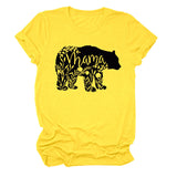 Hauts pour femmes Mama Bear T-shirt décontracté à manches courtes avec lettre pour femme