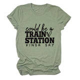 Summer Court Be a Train T-shirt à manches courtes et col rond pour femme