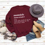 Momsicle Fashion Round Neck Plus Size Printed Women's Long Sleeve Loose Printed Sweater