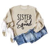 Sister Squad Love Bottom, Lockerer Rundhalsausschnitt, Lange Ärmel, Große Größe Sweatshirt Damen