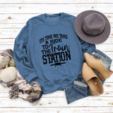 ITS TIME WE TAKE Letters Autumn and Winter Round Neck Fashion Tops Long-sleeved Sweater Women