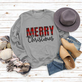 Sweat-shirt à manches longues pour femmes, joyeux noël, mode lettre automne hiver