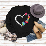 Autumn and Winter Ladies Tops Heart Dog footprint Print Sweatshirt