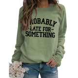 Rundhals-Sweatshirt mit Buchstaben für Damen, langärmelig, wahrscheinlich mit Aufdruck, lockeres Sweatshirt