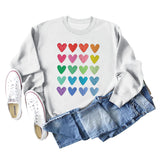 Pull ample à col rond imprimé Love pour femmes, grandes manches longues