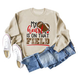 Mon cœur est sur ce terrain Sweat-shirt ample pour femmes