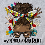 SOCIALWORKERLIFE T-Shirt mit lustigem Muster, neues Rundhals-Kurzarm-T-Shirt