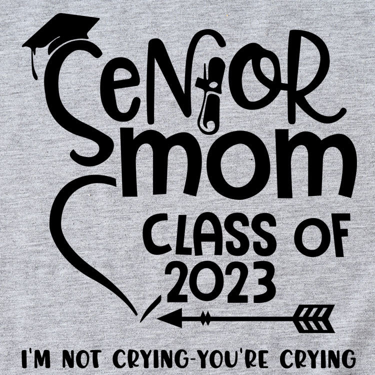 Senior Mom Class Letter Fashion Ladies Crewneck Short Sleeve T-Shirt