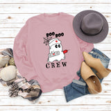 BOO BOO CREW Lettre Lâche Automne/Hiver Bas Manches Longues Pull Femme