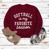 SOFTBALL est mon pull simple à col rond et manches longues, pull ample