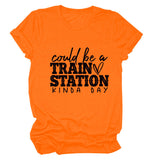 Summer Court Be a Train T-shirt à manches courtes et col rond pour femme