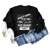 WHEN IT COMES TO MY Letter Fashion Loose Long-sleeved Sweater Girl