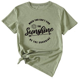 Wenn Sie das kurzärmlige T-Shirt mit Rundhalsausschnitt und Buchstaben-Print nicht finden können