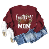 FOOTBALL MOM LETTERS Leopard Underlay Langarm Oversized Pullover Mädchen