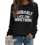 Rundhals-Sweatshirt mit Buchstaben für Damen, langärmelig, wahrscheinlich mit Aufdruck, lockeres Sweatshirt
