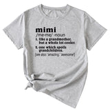 Damen-Hemd mit englischem Buchstaben „Mimi“, lässig, Rundhalsausschnitt, lockeres Kurzarmhemd