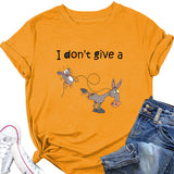 Damen-T-Shirt mit Aufschrift „I Don't Give A Funny Pattern“, lässig, kurzärmelig
