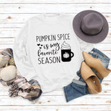 PUMPKIN SPICE IS MY LETTER LOVE PUMPKIN Rundhalsausschnitt Langarm-Sweatshirt für Damen in Übergröße