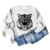 GAME DAY Tiger Letter Loose Bottom Lange Ärmel Übergröße Sweatshirt Damen