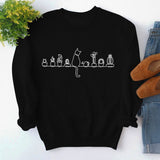 Rundhals-Oberteile, langärmliges, bedrucktes, lockeres Sweatshirt