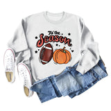 Tis' The Season – pull à manches longues et col rond pour femme, ample, avec lettres de citrouille, Halloween