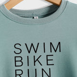 SWIM BIKE RUN TACOS BUCHSTABEN LOCKERES DAMEN SWEATSHIRT