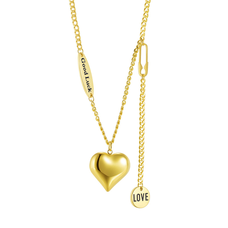 Einfache und vielseitige personalisierte Love Chain Quastenhalskette aus Titanstahl