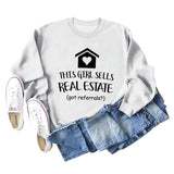 THIS GIRL SELLS Fashion Letters Loose Bottoming Love Sweater Long Sleeve Women