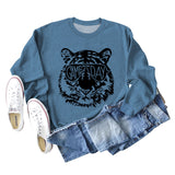 GAME DAY Tiger Letter Loose Bottom Lange Ärmel Übergröße Sweatshirt Damen