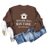 THIS GIRL SELLS Fashion Letters Loose Bottoming Love Sweater Long Sleeve Women