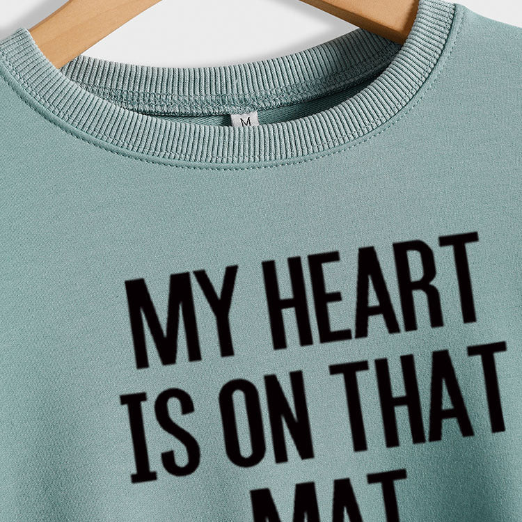 Mon coeur est imprimé lettres à manches longues décontracté mode femmes sweat