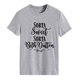 Sorta Sweet Sorta Fashion Damen T-Shirt mit Rundhalsausschnitt und kurzen Ärmeln