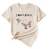 Damen-T-Shirt mit Aufschrift „I Don't Give A Funny Pattern“, lässig, kurzärmelig