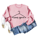 Plus jamais cintre lettre impression mode ample à manches longues grande taille pull pour les femmes
