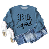 Sister Squad Love Bottom, Lockerer Rundhalsausschnitt, Lange Ärmel, Große Größe Sweatshirt Damen