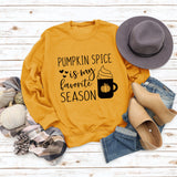 PUMPKIN SPICE IS MY LETTER LOVE PUMPKIN Rundhalsausschnitt Langarm-Sweatshirt für Damen in Übergröße