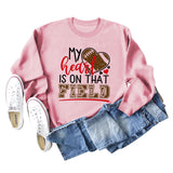 Mon cœur est sur ce terrain Sweat-shirt ample pour femmes