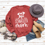 SCHNAUZER MOM Rundhals Brief frauen Sweatshirt Druck Lose Langarm