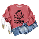 Not Today – Lockerer, langärmliger Pullover mit Vecna-Buchstaben-Aufdruck