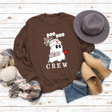 BOO BOO CREW Lettre Lâche Automne/Hiver Bas Manches Longues Pull Femme