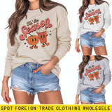 Tis The Reason Letter Rundhals-Pullover für Damen, lockerer, langärmeliger Übergröße