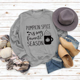 PUMPKIN SPICE IS MY LETTER LOVE PUMPKIN Rundhalsausschnitt Langarm-Sweatshirt für Damen in Übergröße